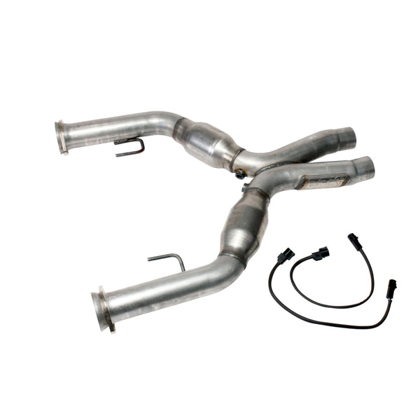 BBK Tuyau intermédiaire court en X avec convertisseurs catalytiques 2-3/4 pour collecteurs à tubes longs BBK 05-10 Mustang 4.6