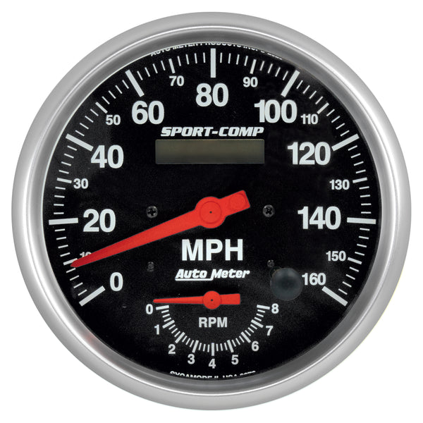 AutoMeter 5" Tachometer/Speedometer Combo, 8K RPM/160 MPH, Sport-Comp