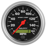 3-3/8" SPEEDOMETER, 0-160 MPH, SPORT-COMP — Red (3988)