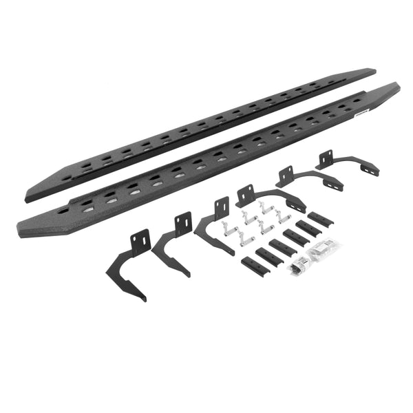 Go Rhino Ensemble de marchepieds minces RB20 10-22 Ram 2500/3500HD Crew Cab 4 portes (avec supports) - revêtement type doublure de caisse