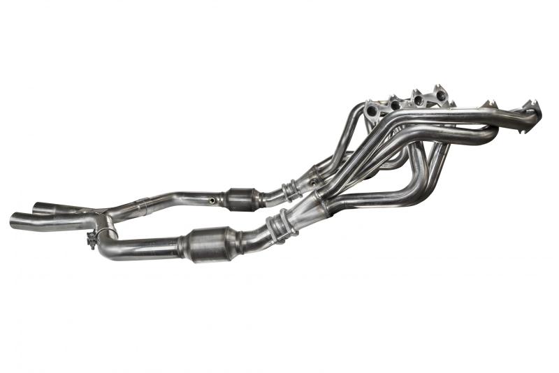 Kooks Collecteurs longs en inox 1 5/8 po x 2 1/2 po et tuyau en X en inox avec catalyseurs d'origine 05-10 Ford Mustang GT manuelle