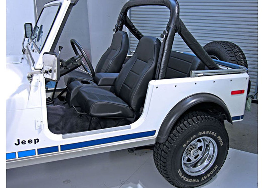 Rugged Ridge Standard Front Bucket Seatblack Denim7603 Jeep CJ & Wrangler