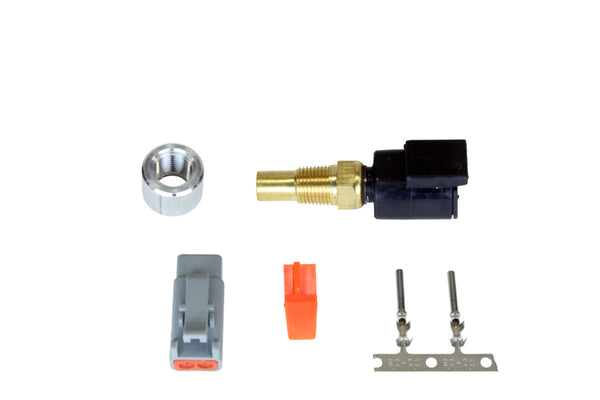 AEM Ensemble de capteur de température eau/liquide de refroidissement/huile universel 1/8 po PTF avec connecteur de type Deutsch