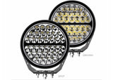 Go Rhino 9In Blackout Series Round Single Spot Light Kit with Daytime Running Lights Blk