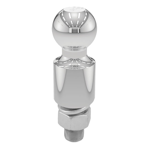 CURT 2 in. Chrome Trailer Hitch Ball, 1 in. x 2-1/8 in. Shank, 2 in. Rise, 6,000 lb (40034)