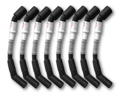 Kooks Fil de bougie 10mm - gris avec capuchons noirs (jeu de 8)