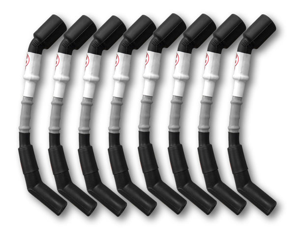 Kooks Fil de bougie 10mm - gris avec capuchons noirs (jeu de 8)