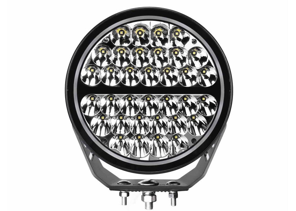 Go Rhino 9" Blackout Series Round Single Spot Light Kit with Daytime Running Lights Blk