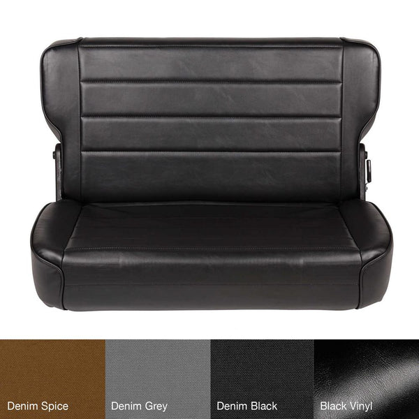 Smittybilt 1986-1995 CJ & Wrangler (YJ) Seat Rear Fold & Tumble Vinyl Black