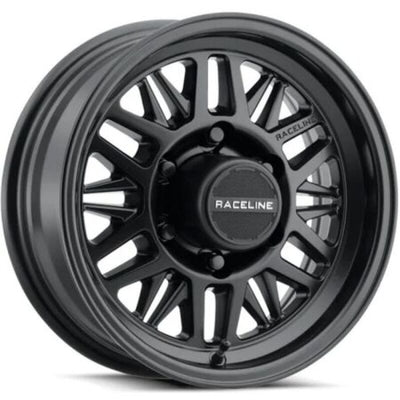 Raceline Roue pour remorque 451B Ryno TR 16x6 po / 8X6.5 / déport 0mm / alésage 4.9mm - noir satiné