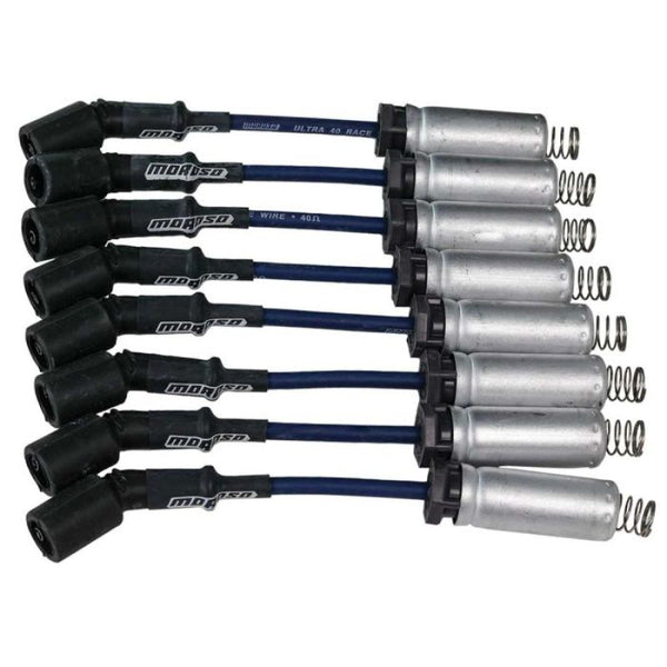 Moroso GM LS Ignition Wire Set - Ultra 40 - Unsleeved - Coil-On- 8in Wire - Blue