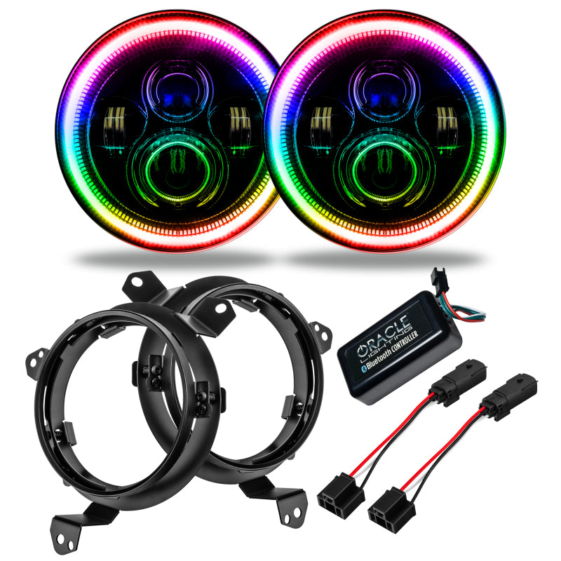 Oracle Phares à DEL haute puissance 7 po Jeep Wrangler JL/Gladiator JT (paire) - Dynamic