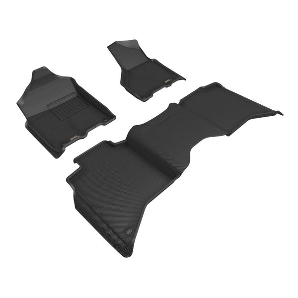 3D MAXpider 19-24 Dodge RAM 3500 Crew Cab w/ Bucket Seats Kagu 1st and 2nd Row Floormat - Black