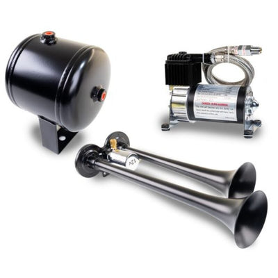 Kleinn Ensemble de double klaxon noir avec compresseur d'air 120 PSI / réservoir d'air 0.5 gal