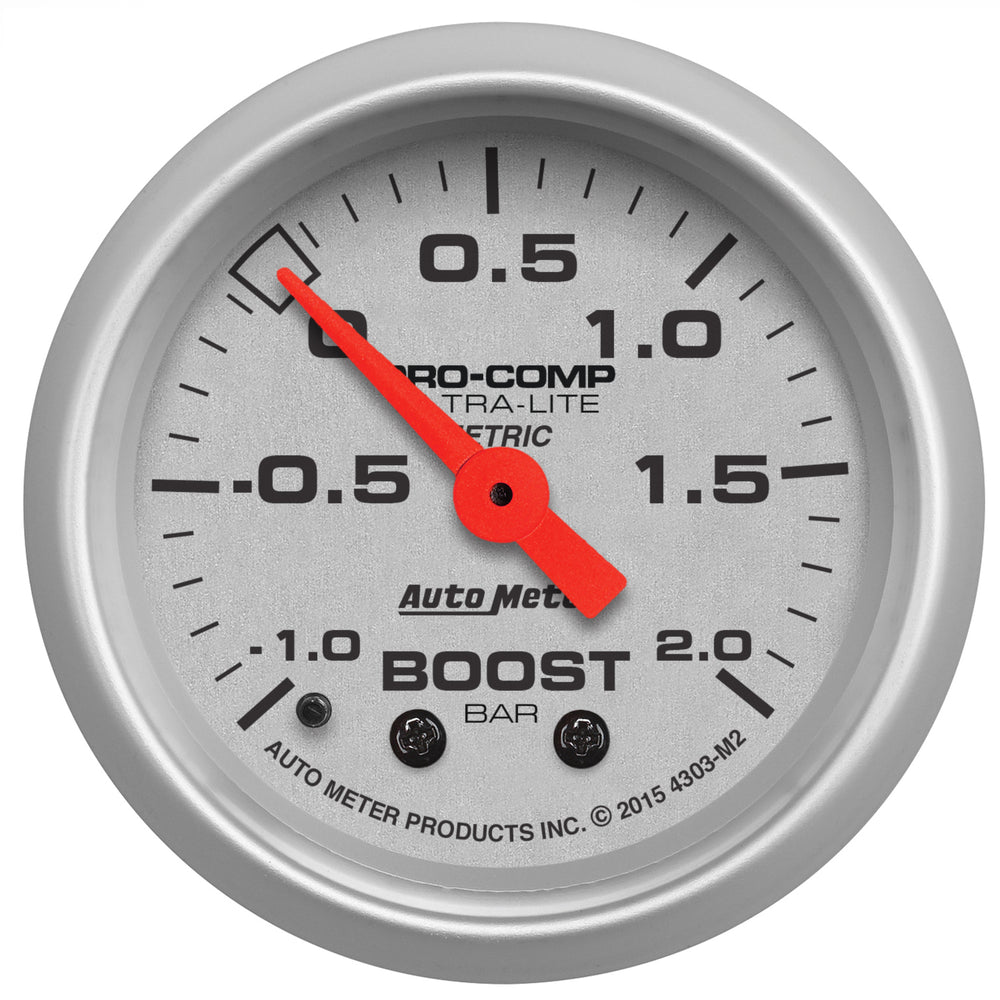 AutoMeter Gauge, Vac/Boost, 2 1/16", -1 - +2 Bar, Mechanical, Ultra-Lite