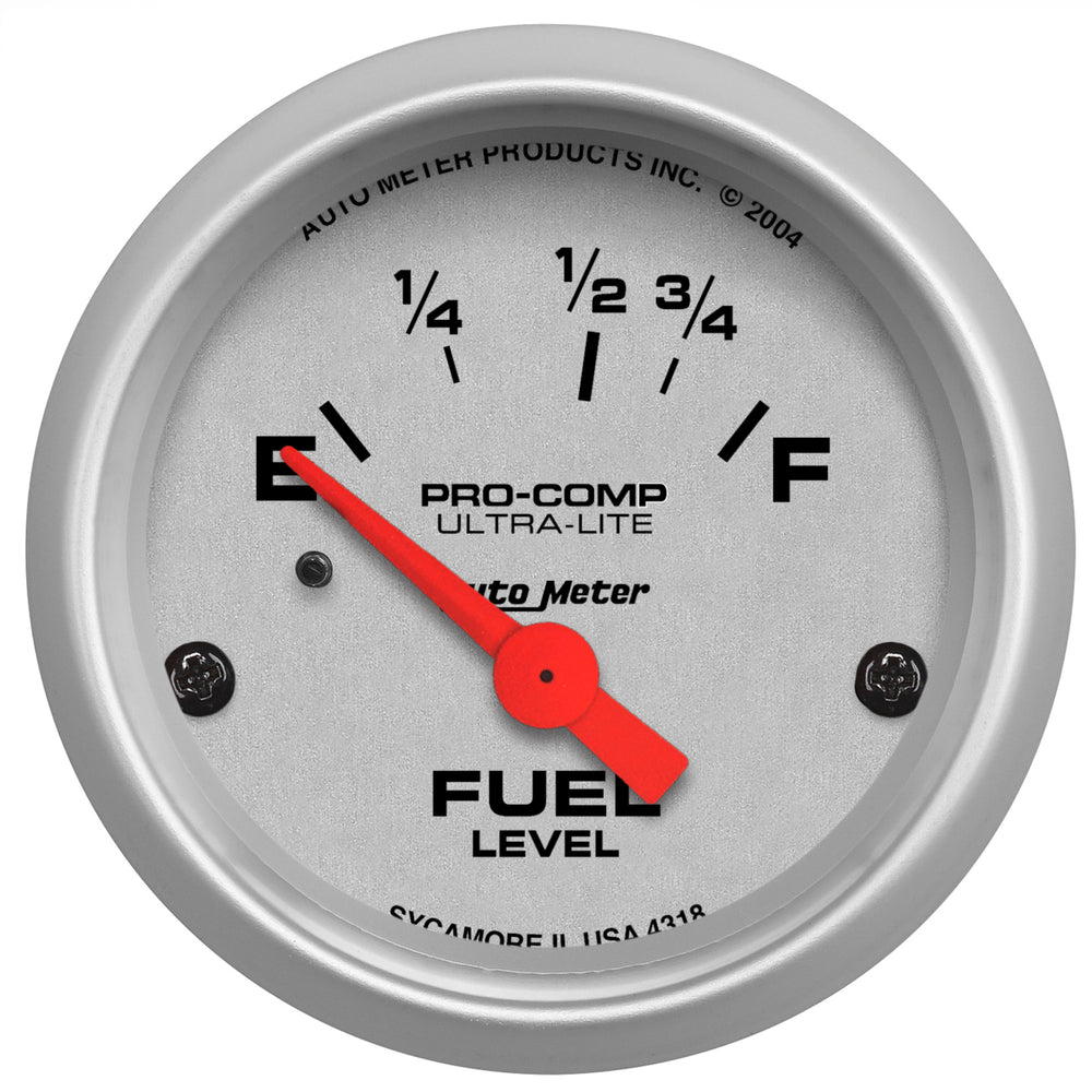 AutoMeter 2-1/16" Fuel Level, 16-158 Ohm, Ultra-Lite