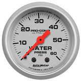 2-1/16" WATER PRESSURE, 0-60 PSI, ULTRA-LITE