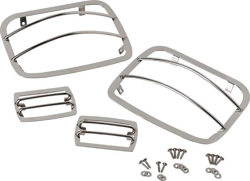 Kentrol Ensemble de protecteurs de phares 4 pièces 87-95 Jeep Wrangler YJ - argent poli