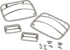 Kentrol Ensemble de protecteurs de phares 4 pièces 87-95 Jeep Wrangler YJ - argent poli