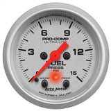 2-1/16" FUEL PRESSURE, 0-15 PSI, ULTRA-LITE — Driver