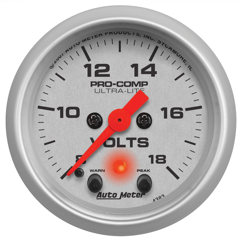 AutoMeter 2-1/16" Voltmeter, 8-18V, Ultra-Lite