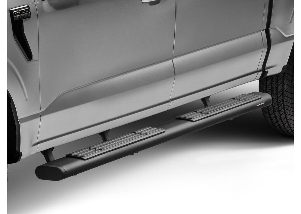 Go Rhino 6" O.E. Xtreme Oval Black SideSteps — Complete Kit with Mounting Brackets — 2017-2023 Ford F-350 (686415580T)