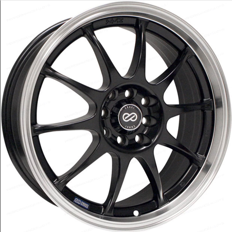 Enkei Roue J10 17x7 5x100/114.3 déport 38mm diamètre - noir mat avec rebord usiné