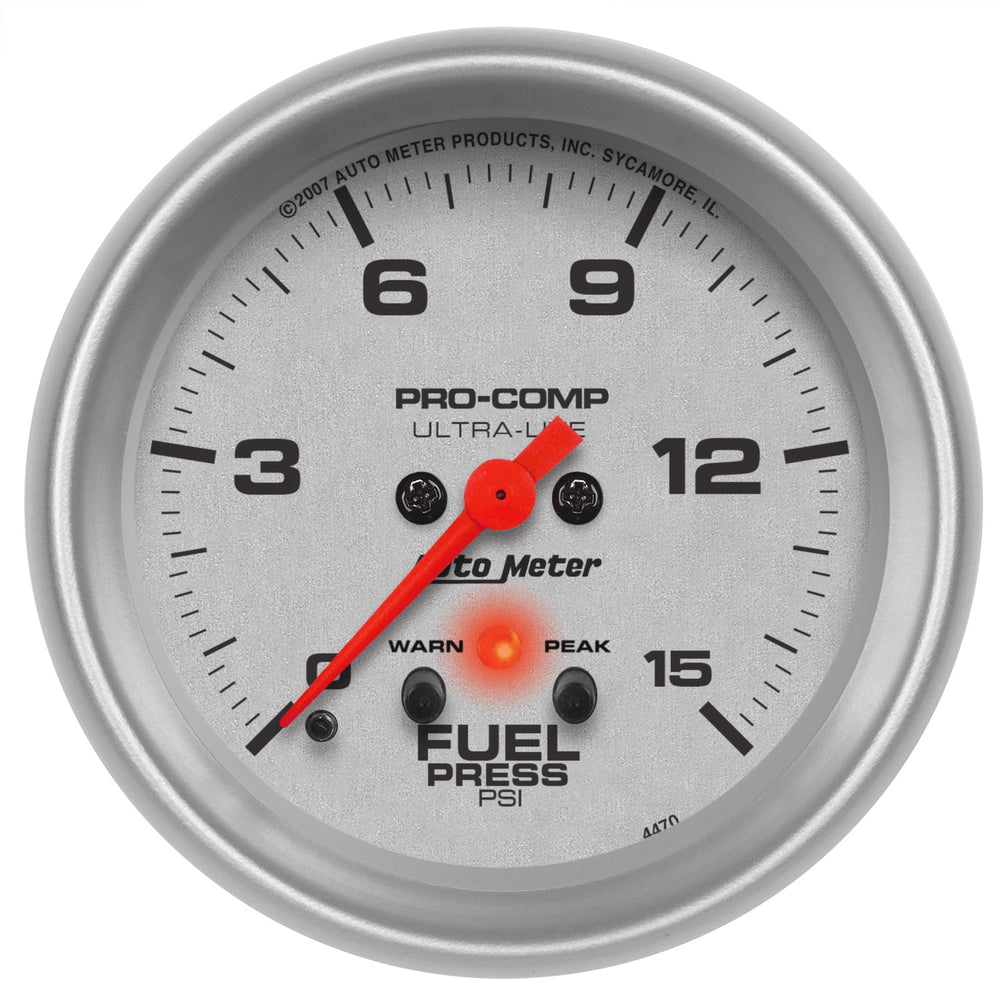 AutoMeter 2-5/8" Fuel Pressure, 0-15 PSI, Ultra-Lite — Driver