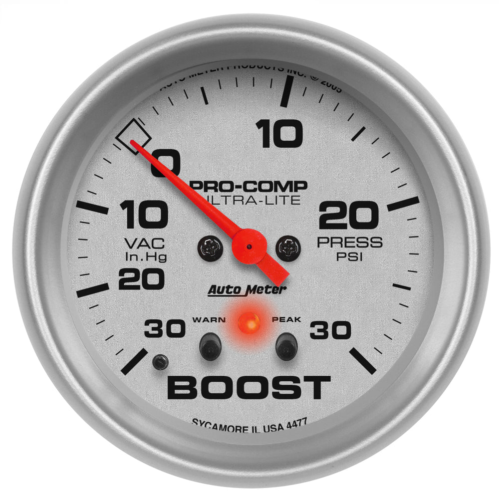 AutoMeter 2-5/8" Boost/Vacuum, 30 in HG/30 PSI, Ultra-Lite — Driver