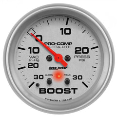 AutoMeter 2-5/8" Boost/Vacuum, 30 in HG/30 PSI, Ultra-Lite — Driver