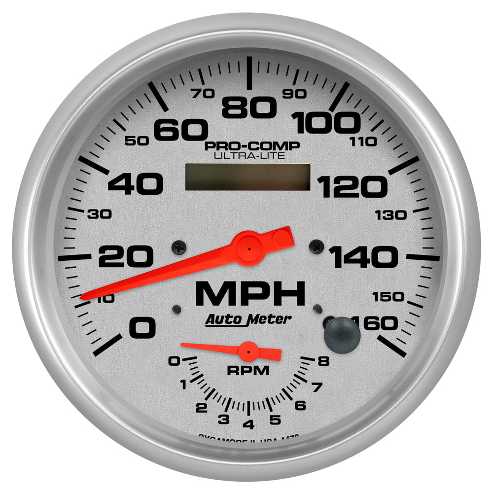 AutoMeter 5" Tachometer/Speedometer Combo, 8K RPM/160 MPH, Ultra-Lite