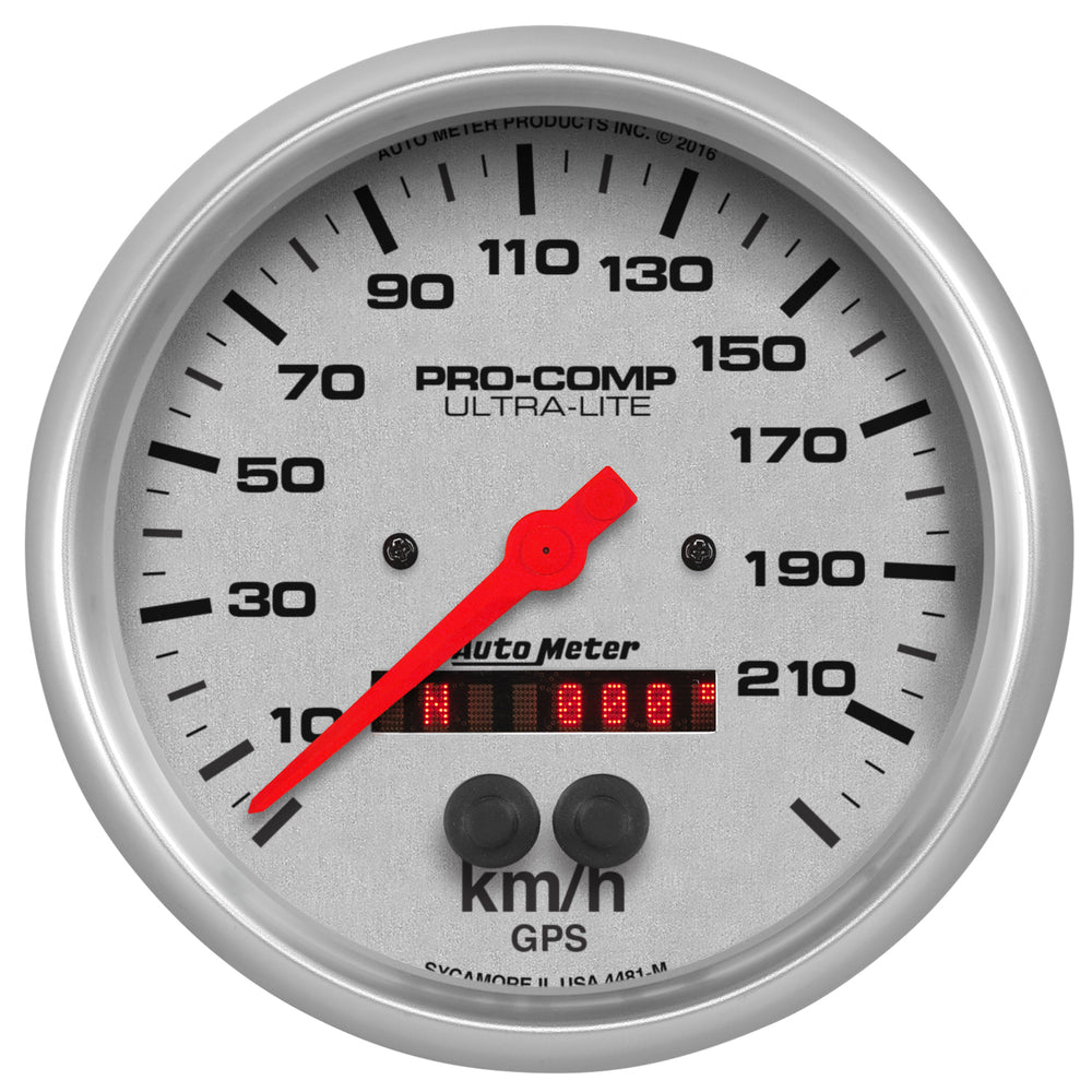 AutoMeter Gauge, Speedometer, 5", 225KM/H, GPS, Ultra-Lite