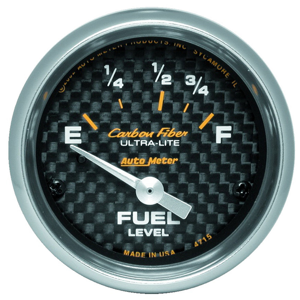 AutoMeter 2-1/16" Fuel Level, 73-10 Ohm, Carbon Fiber