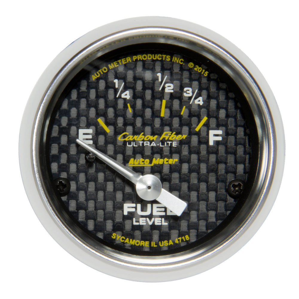 AutoMeter 2-1/16" Fuel Level, 16-158 Ohm, Carbon Fiber