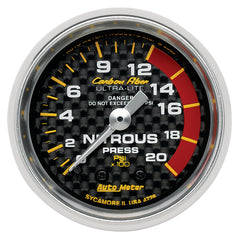 AutoMeter 2-1/16" Nitrous Pressure, 0-2000 PSI, Carbon Fiber