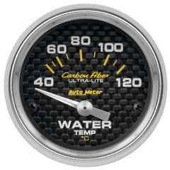 AutoMeter Gauge, Water Temp, 2 1/16", 40-120°C, Electric, Carbon Fiber