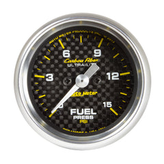 AutoMeter 2-1/16" Fuel Pressure, 0-15 PSI, Carbon Fiber — Stainless