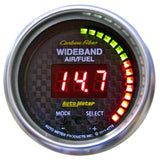 2-1/16" WIDEBAND PRO AIR/FUEL RATIO, 6:1-20:1 AFR, PEAK & WARN, CARBON FIBER