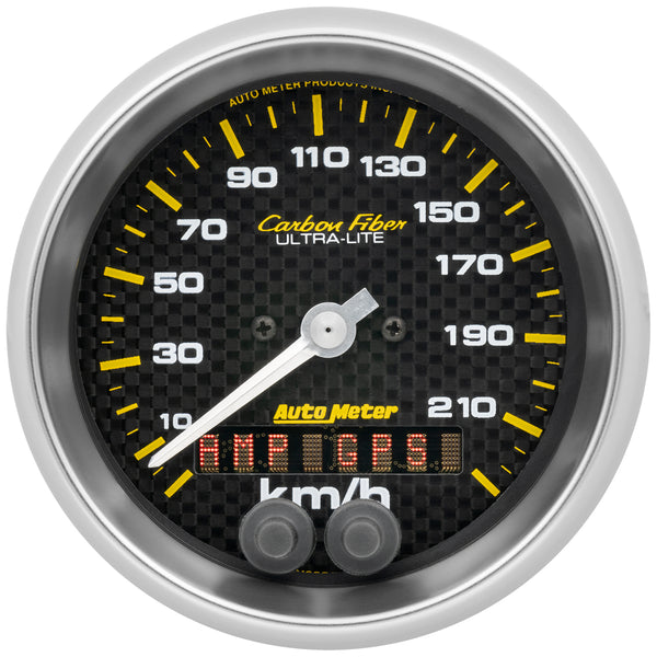 AutoMeter 3-3/8" GPS Speedometer, 0-225 KM/H, Carbon Fiber