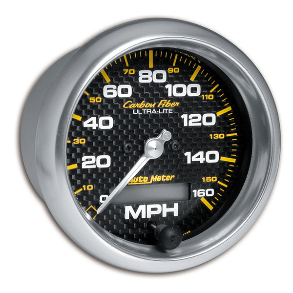 AutoMeter 3-3/8" Speedometer, 0-160 MPH, Carbon Fiber — Red (4789)