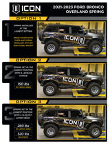 ICON 2021-2026 Ford Bronco, Sasquatch, 2-3" Lift, Stage 7 Suspension System, CDCV, Billet, Heavy Rate Rear Spr