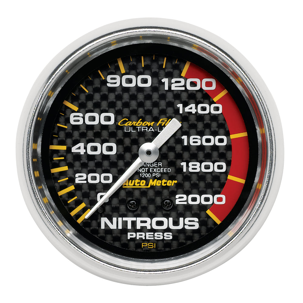 AutoMeter 2-5/8" Nitrous Pressure, 0-2000 PSI, Carbon Fiber
