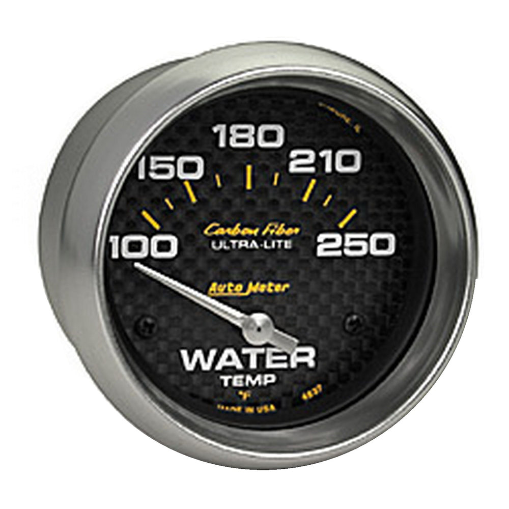 AutoMeter 2-5/8" Water Temperature, 100-250 F, Carbon Fiber