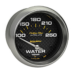 AutoMeter 2-5/8" Water Temperature, 100-250 F, Carbon Fiber