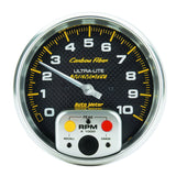 5" IN-DASH TACHOMETER, 0-10,000 RPM, PEAK MEMORY, CARBON FIBER