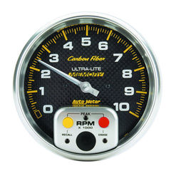 AutoMeter 5" IN-Dash Tachometer, 0-10,000 RPM, Peak Memory, Carbon Fiber