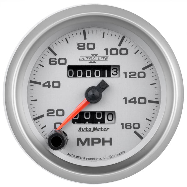 AutoMeter 3-3/8" Speedometer, 0-160 MPH, Ultra-Lite II — White (4993)