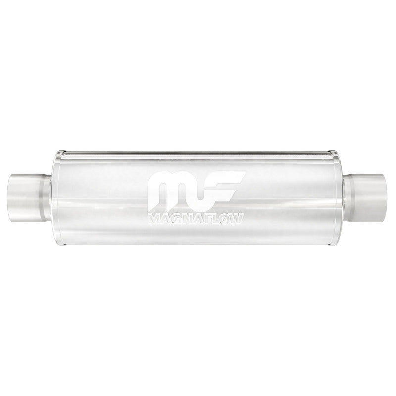 Magnaflow Stainless Straight-Through Muffler, 2.5/2.5 in Center/Center, 4x4x14 in Round Body (14416)