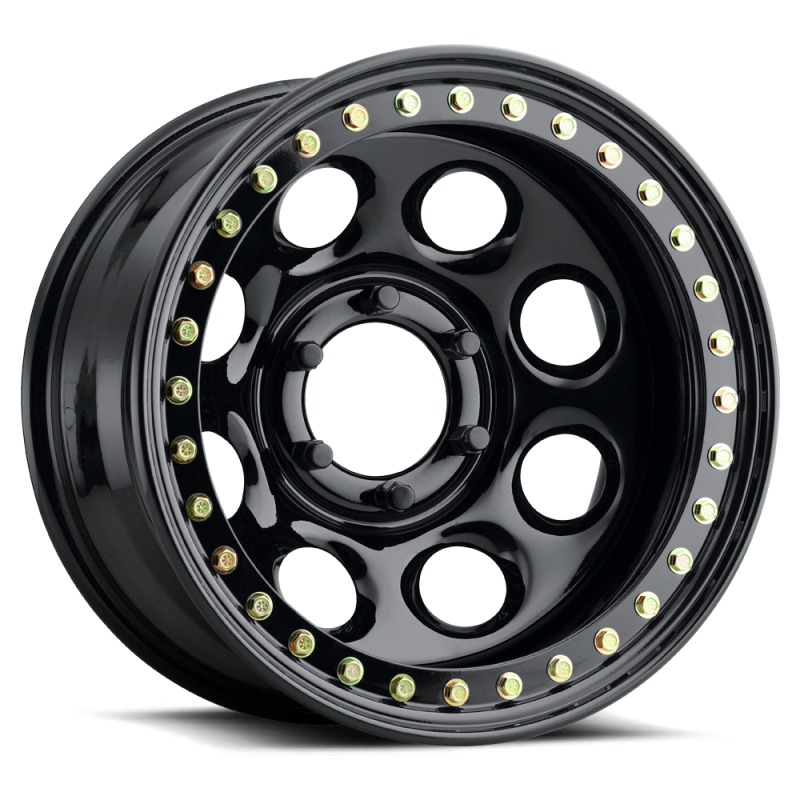 Raceline Roue à verrouillage de talon RT81 Rock 8 15x10 po / 5x139.7 / déport -44mm / alésage 107.95mm - noir brillant