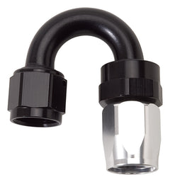 Russell Performance Embout de tuyau pivotant -8 AN à pleine circulation noir/argent à rayon serré 180 degrés